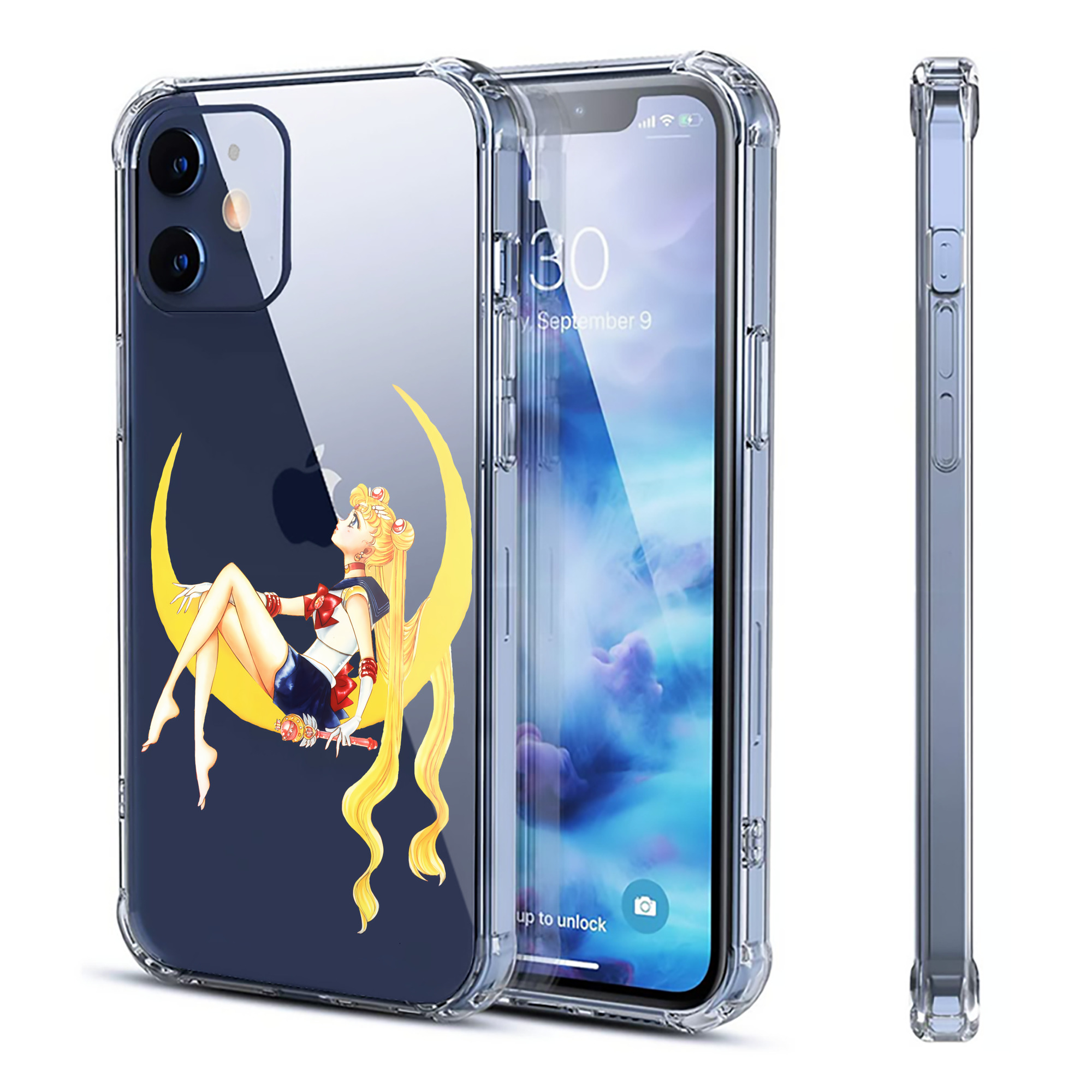 （画像用） 美少女戦士セーラームーン 月野 うさぎ つきの うさぎ Sailor Moon Tsukino Usagi 【iPhone 12シリーズ対応】透明スマホケース（クリアソフトケース）